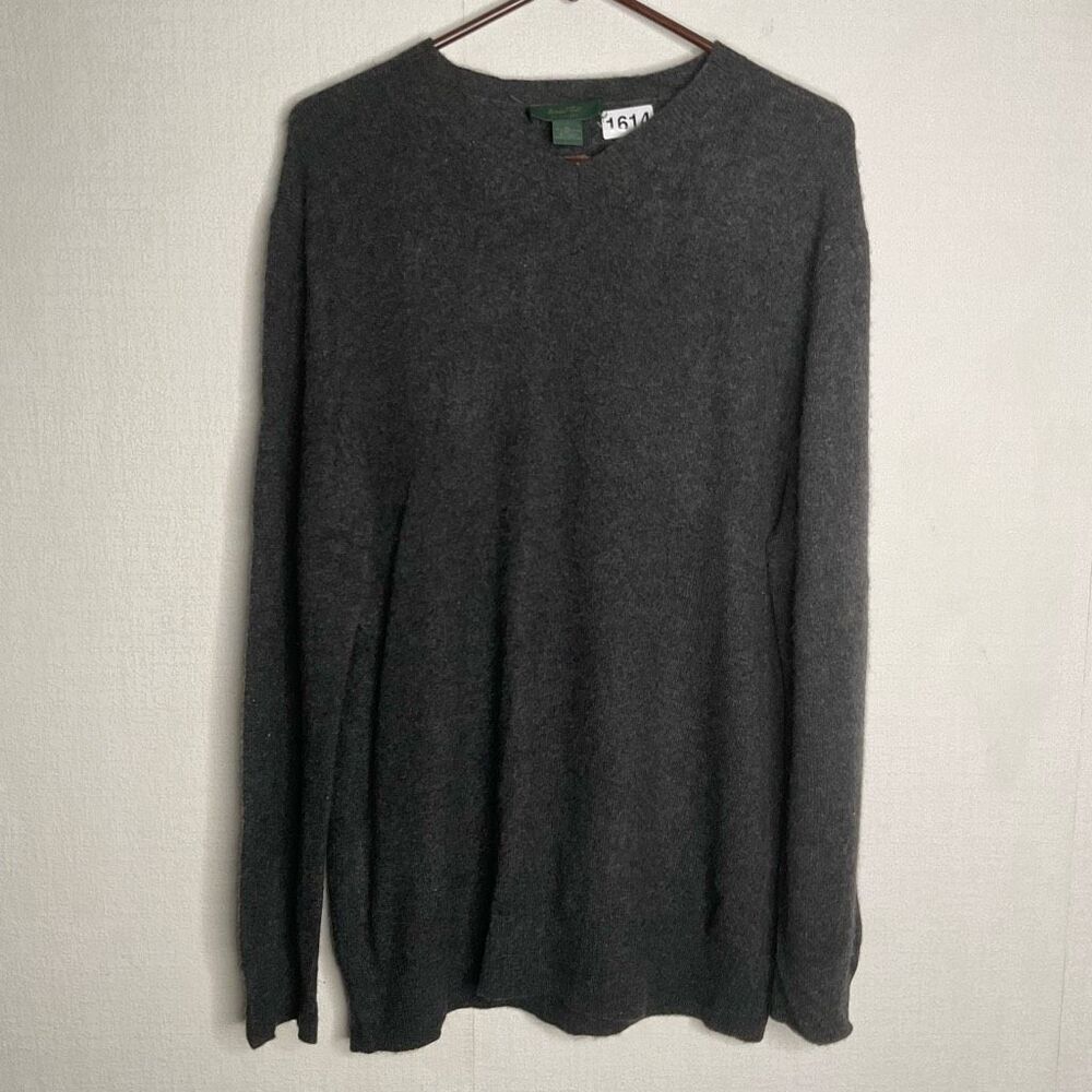 Vintage Marshall Field's Sweater Men’s XL Gray Pure Cashmere Warm Winter Basic